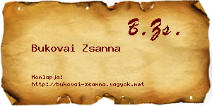 Bukovai Zsanna névjegykártya